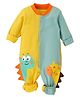 Little Surprise Box Cotton Full Sleeves Baby Dinosaur & Giraffe Designed Romper - Yellow