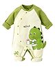Little Surprise Box Cotton Full Sleeves Baby Dinosaur Designed Romper - Green