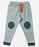 Totle Cotton Knee Patch Detailed Solid Joggers - Pale Green