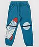 Totle Cotton Space Theme Printed Joggers - Teal Blue