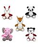 GoldenHub TOYS Plush Animal Toys Collection, 5-Piece Set, Elephant, Mouse, Fox, Panda, and Bear, Soft Stuffed Animals - Height 15 cm