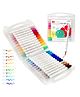 YAMAMA Acrylic Marker Colors Double Sided Marker Pen, 24 Vibrant Colors, Water-Based Paint Markers for DIY Crafts, Rock Painting, Canvas, Glass & More DIY Color Marker - (Pack of 24 - Multicolor)