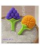 Numum Silicone BPA Free Natural Organic Freezer Safe Teethers Soft & Textured Pack of 2 Fruit Teether- Multicolor( Color and design may vary)