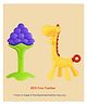 Numum Giraffe Teether and Fruit Teether Baby Teether Set of 2 Soft Silicone Teether (Giraffe Fruit) - Multicolor ( color and design may vary)