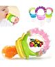 Numum Baby Silicone Finger Toothbrush and Fruit Food Feeder Nibbler Pacifier (MultiColor)( Color and design may vary)
