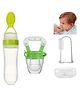 Numum Fruit And Food Nibbler - Feeder and Finger brush with Tongue Cleaner - ( Fruit feeder - Spoon feeder - Finger brush) -Pack of 3 - Multicolor ( color and design may vary)
