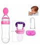 Numum Fruit And Food Nibbler Feeder and Tongue Cleaner - ( Fruit feeder - Spoon feeder - Finger brush) -Pack of 3- Multicolor ( color and design may vary)