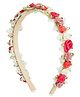 Ribbon Candy Handmade Rose Applique Detailed Hair Band - Multi Colour