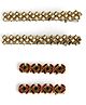 Ribbon candy Set Of 4 Kundan Stone Embellished Alligator Hair Clips - Multi Colour