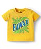 Doodle Poodle 100% Cotton Knit Half Sleeves T-Shirt with Hawaii Print - Yellow