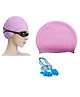 Azhari Silicon cap, anti fog goggles and ear plugs for safety   Multicolor Color May Vary