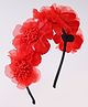 Bonfino Free Size Hair Band With Floral Applique - Red