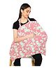 Zikku Multi Purpose Cotton Breast Feeding Nursing Cover With Mobile Pocket  - Pink Flower
