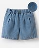 Mark & Mia Cotton Washed Solid Colour Shorts - Blue