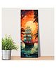Olive Tree Wooden Wall Art Attractive Set of 1 Canvas Painting for Home, Bedroom & Living Room|Engineered Wood Frame|Modern Stylish Hanging Wall Art Painting - Dark Orange