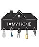 Olive Tree Key Hanger | Key Holder for Home | Key Chain Holders for Wall | Wall Mount Key Holder | Wall Stylish Key Stand (5 Hooks) - Black with I love my home