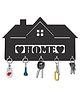 Olive Tree Key Hanger | Key Holder for Home | Key Chain Holders for Wall | Wall Mount Key Holder | Wall Stylish Key Stand (5 Hooks) - Black with House