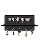 Olive Tree Key Hanger | Key Holder for Home | Key Chain Holders for Wall | Wall Mount Key Holder | Wall Stylish Key Stand (5 Hooks) - Black with Jai Shree Krishna