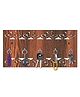 Olive Tree Key Hanger | Key Holder for Home | Key Chain Holders for Wall | Wall Mount Key Holder | Wall Stylish Key Stand (5 Hooks) - Brown with wood
