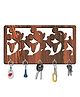 Olive Tree Key Hanger | Key Holder for Home | Key Chain Holders for Wall | Wall Mount Key Holder | Wall Stylish Key Stand (5 Hooks) - Brown with 3 Mickey Mouse
