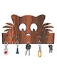 Olive Tree Key Hanger | Key Holder for Home | Key Chain Holders for Wall | Wall Mount Key Holder | Wall Stylish Key Stand (5 Hooks) - Brown with Cat