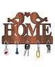 Olive Tree Key Hanger | Key Holder for Home | Key Chain Holders for Wall | Wall Mount Key Holder | Wall Stylish Key Stand (5 Hooks) - Brown with Home
