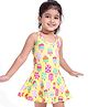 Babyhug Water Repellant Sleeveless Frock Swimsuit With Popsicle Print - Yellow