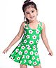 Babyhug Water Repellant Frock Swimsuit With Floral Print - Green