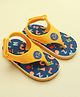 Babyoye Velcro Closure Alphabet Printed Flip Flops - Blue & Yellow