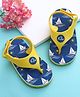 Babyoye Velcro Closure Flip Flops With Nautical Theme Print - Yellow & Blue