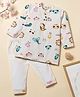 Desi Soota Cotton Full Sleeves Baby Animals Printed Kurta Pyjama Set - White