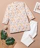 Desi Soota Cotton Full Sleeves Leaves Printed Kurta Pyjama Set - Pink