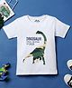 Desi Soota Cotton Half Sleeves Dinosaur Printed Tee - White