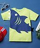 Desi Soota Cotton Half Sleeves Shark Printed & Applique Detailed Tee - Green