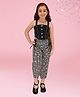 Cutecumber Sleeveless Bow Applique Detailed Top & Checked Pant Set - Black
