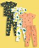 Orange Sugar Pack Of 3 100% Cotton Knit Half Sleeves Cheetah & Lemon Printed Coordinating Night Suit Set - Multi Colour