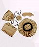 Tipy Tipy Tap Satin Set Of 5 Solid Scrunchie Combo Set - Brown