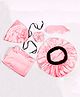 Tipy Tipy Tap Satin Set Of 5 Solid Scrunchie Combo Set - Pink