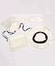 Tipy Tipy Tap Satin Set Of 5 Solid Scrunchie Combo Set - Ivory