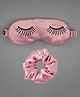 Tipy Tipy Tap Satin Set Of 2 Eyelashes Designed Eye Mask & Scrunchie - Pink
