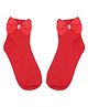 Tipy Tipy Tap Bow Applique Detailed Socks - Red