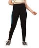 Aarika Cotton Blend Woven Colour Blocked Net Detailed Track Pants - Black & Blue