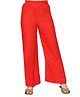 Aarika Cotton Woven Solid Flared Trousers - Red