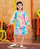 Aarika Woolen Woven Full Sleeves Tie Dye Dress - Multi Colour