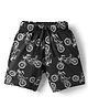 Evimo Single Jersey Knit Knee Length Shorts With Bicycle Print - Black