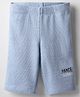 Evimo Single Jersey Knit Knee Length Shorts With Text Print - Blue