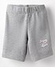 Evimo Single Jersey Knit Knee Length Shorts With Text Print - Grey