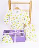 Mom's Home Organic Cotton New Born Gift Set | 0-3 Months | 7 Items | White & Yellow