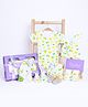 Mom's Home Organic Cotton New Born Baby Summer Set | 0-3 Months | 7 Items | White & Yellow