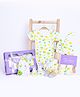 Mom's Home Organic Cotton New Born Baby Summer Set | 0-3 Months | 7 Items | White & Yellow